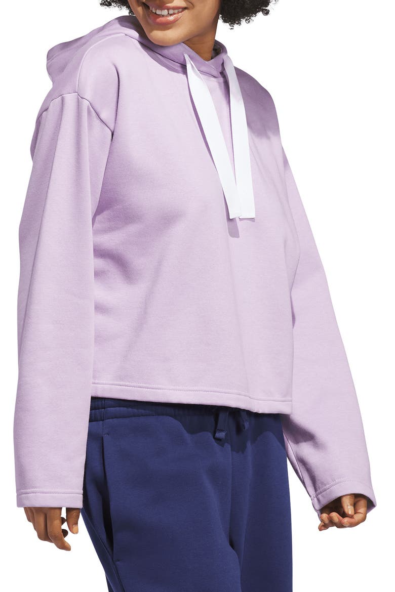 Crop Fleece Hoodie, Alternate, color, POWDER PLUM