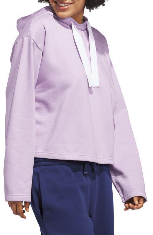 Adidas Originals Adidas Crop Fleece Hoodie In Purple