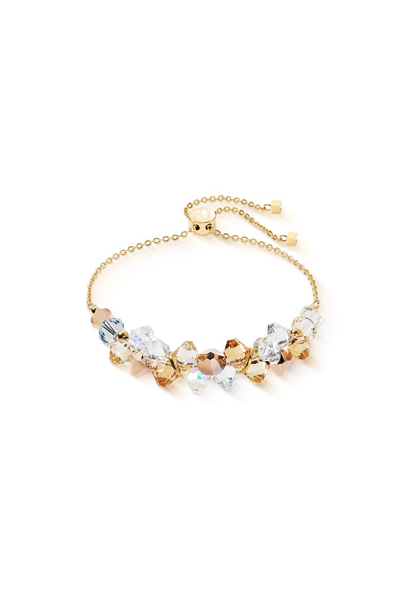 Dancing Crystals Gold Bracelet, Main, color, Beige