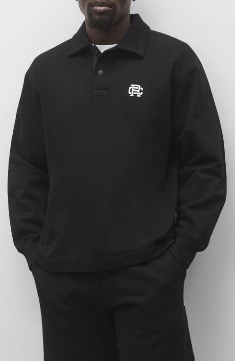 Embroidered Monogram Midweight Cotton French Terry Rugby Sweatshirt