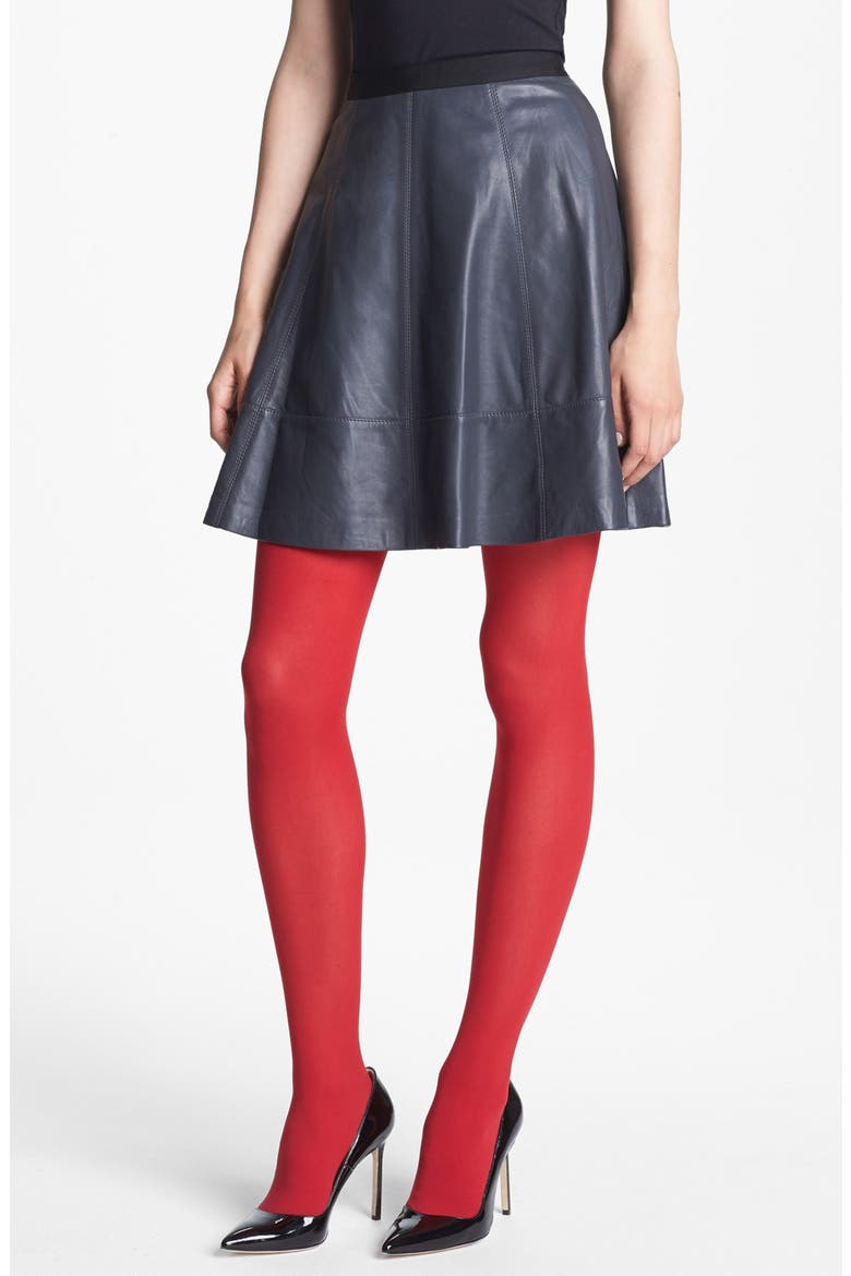 Leather Circle Skirt (Nordstrom Exclusive), Main, color, GREY PHANTOM