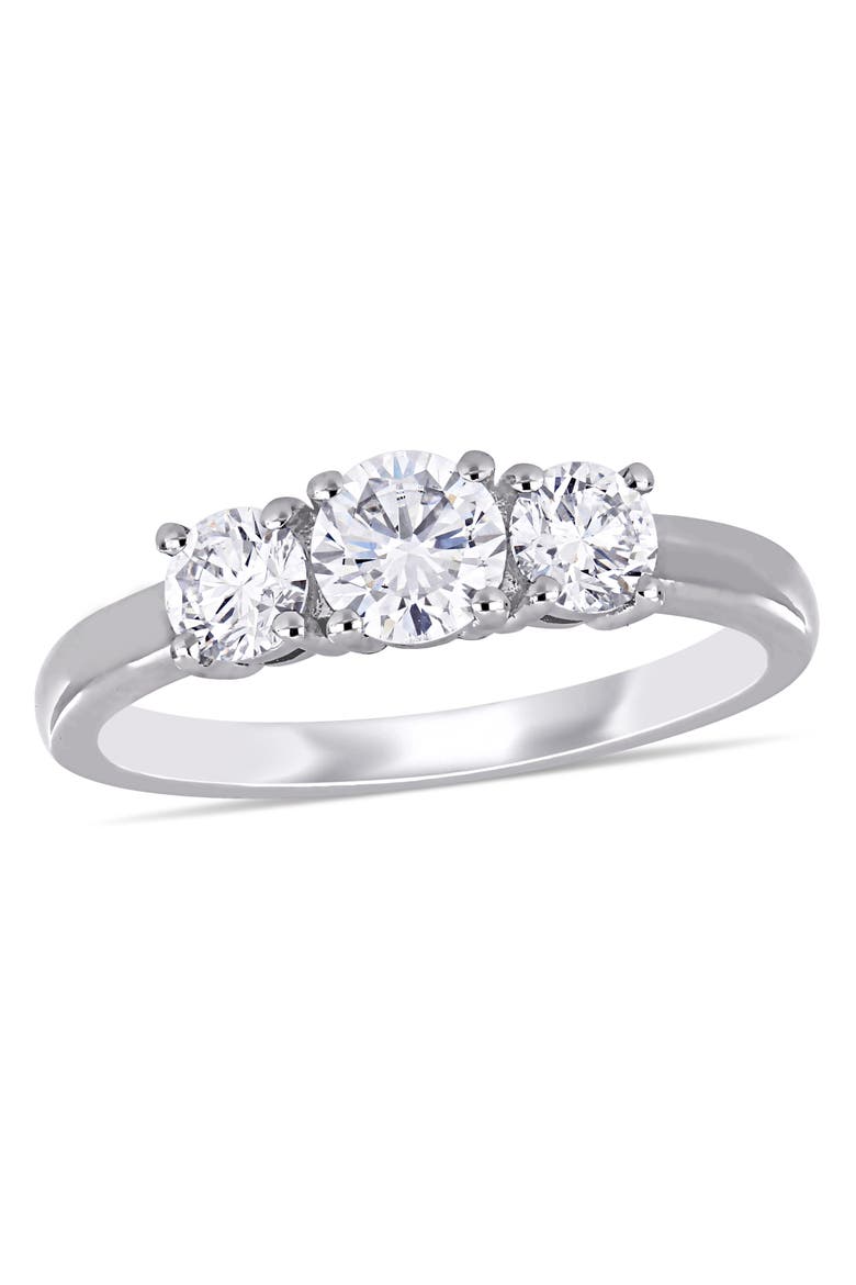 1 CTW Lab-Grown Diamond 3-Stone Ring 14k, Main, color, White Gold