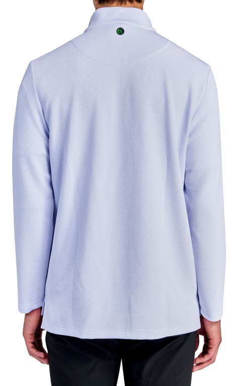 Construct Solid Waffle Knit Quarter Zip In White
