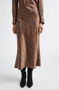 Veronica Beard Clover Bias Cut Silk Blend Skirt