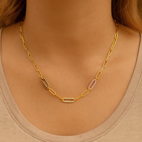 Paperclip Crystal Necklace