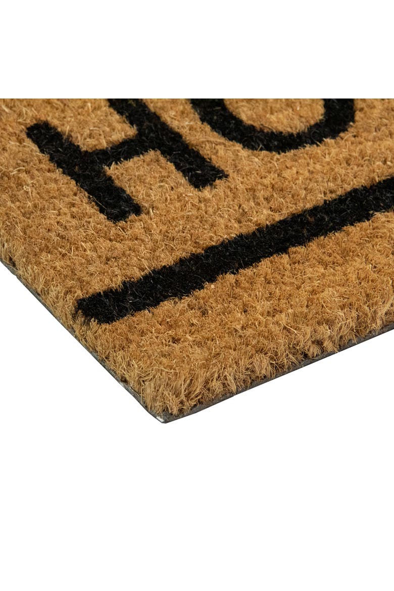Natural Coir Outdoor Rectangular "Home Is Where the Heart Is" Doormat 16" x 48", Alternate, color, Brown