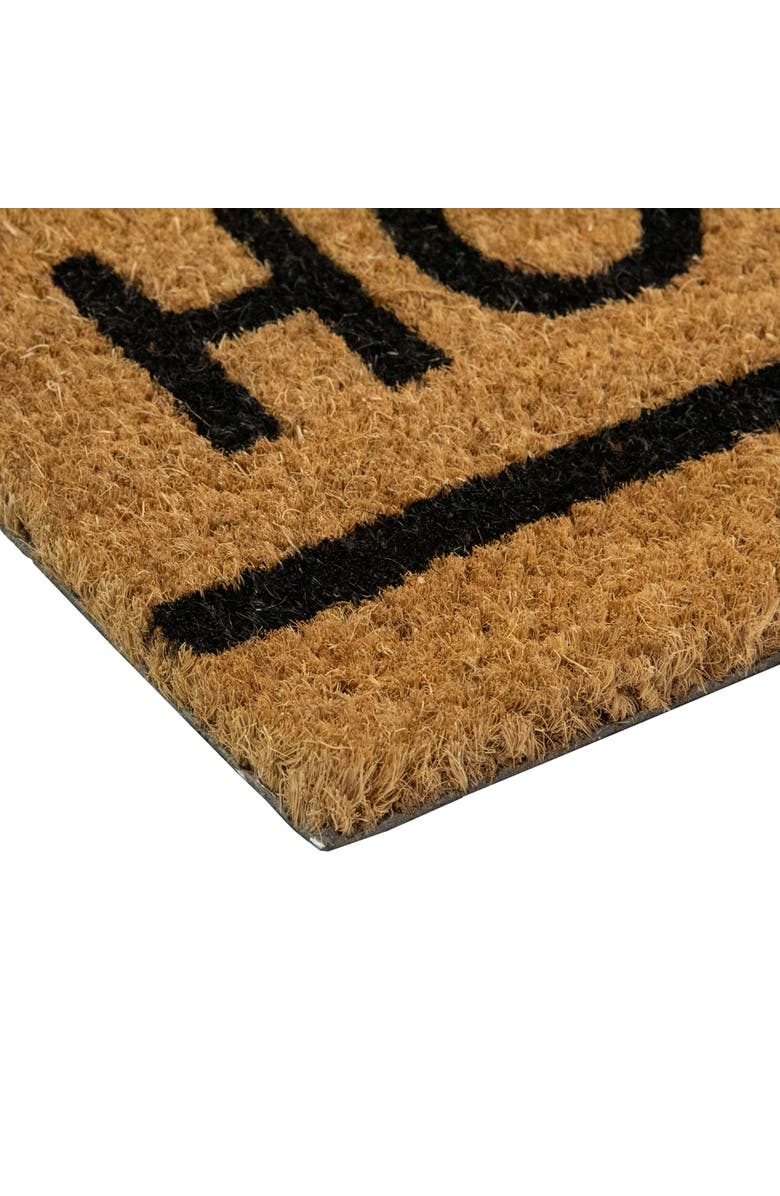 Northlight Natural Coir Outdoor Rectangular "Home Is Where the Heart Is" Doormat 16" x 48", Alternate, color, Brown