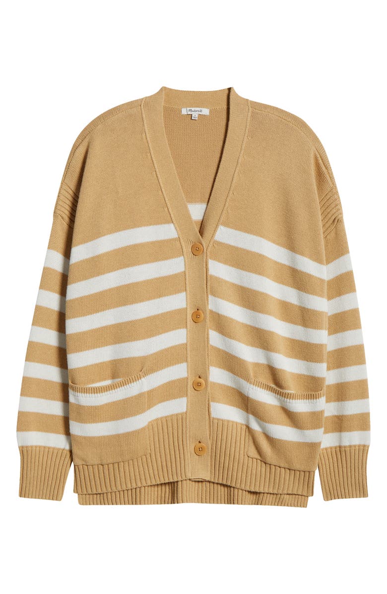 Madewell Stripe Cotton Blend Cardigan, Alternate, color,