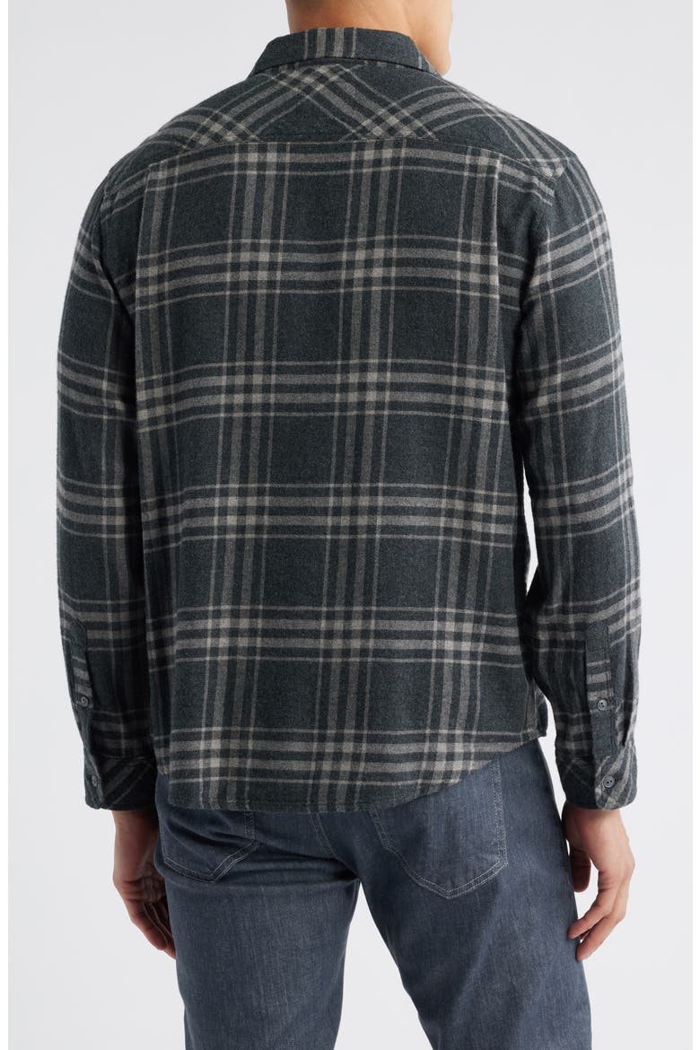 Lennox Plaid Flannel Button-Up Shirt, Alternate, color, CHARCOAL WRAITH