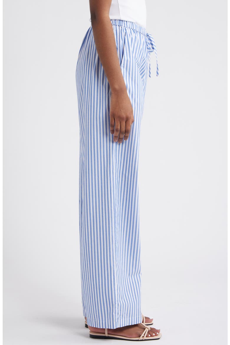 Emmie Stripe Cotton Drawstring Pants, Alternate, color, MARINER WHITE STRIPE