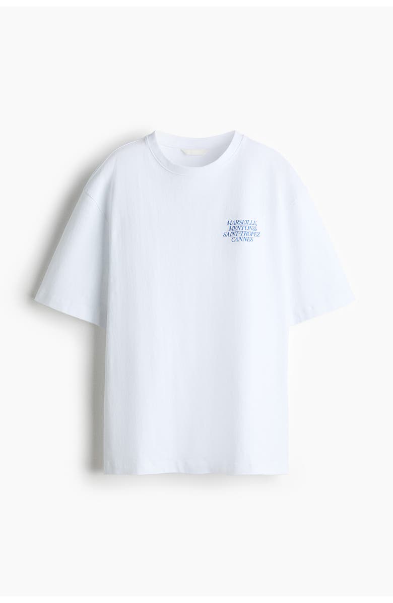 H&M Oversized Print-motif T-shirt, Main, color, White/Marseille