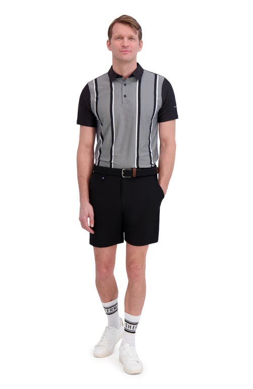 Ben Sherman Geo Vertical Tech Jersey Golf Polo In Black