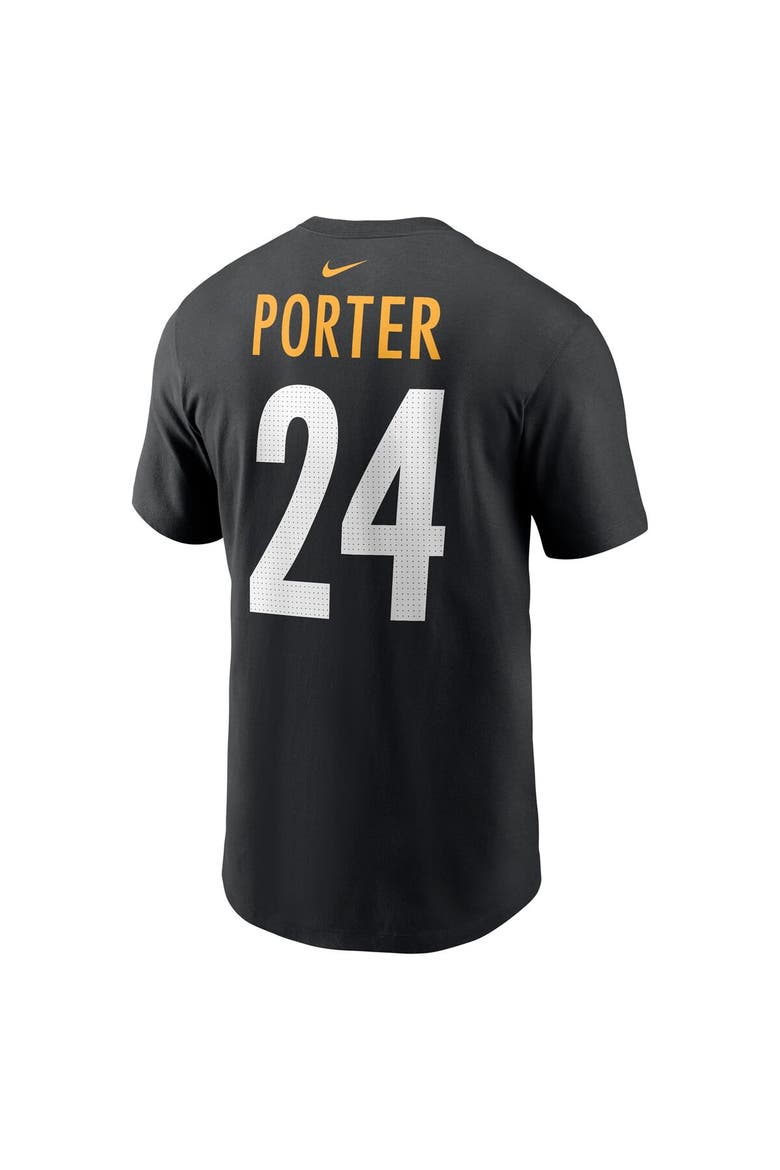 Men's Nike Joey Porter Jr. Black Pittsburgh Steelers 2023 NFL Draft Player Name & Number T-Shirt, Alternate, color, Black
