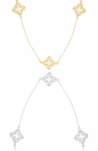 Set of 2 Renaissance Clover Station Necklaces