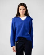 WeWoreWhat Collar V-Neck Sweater