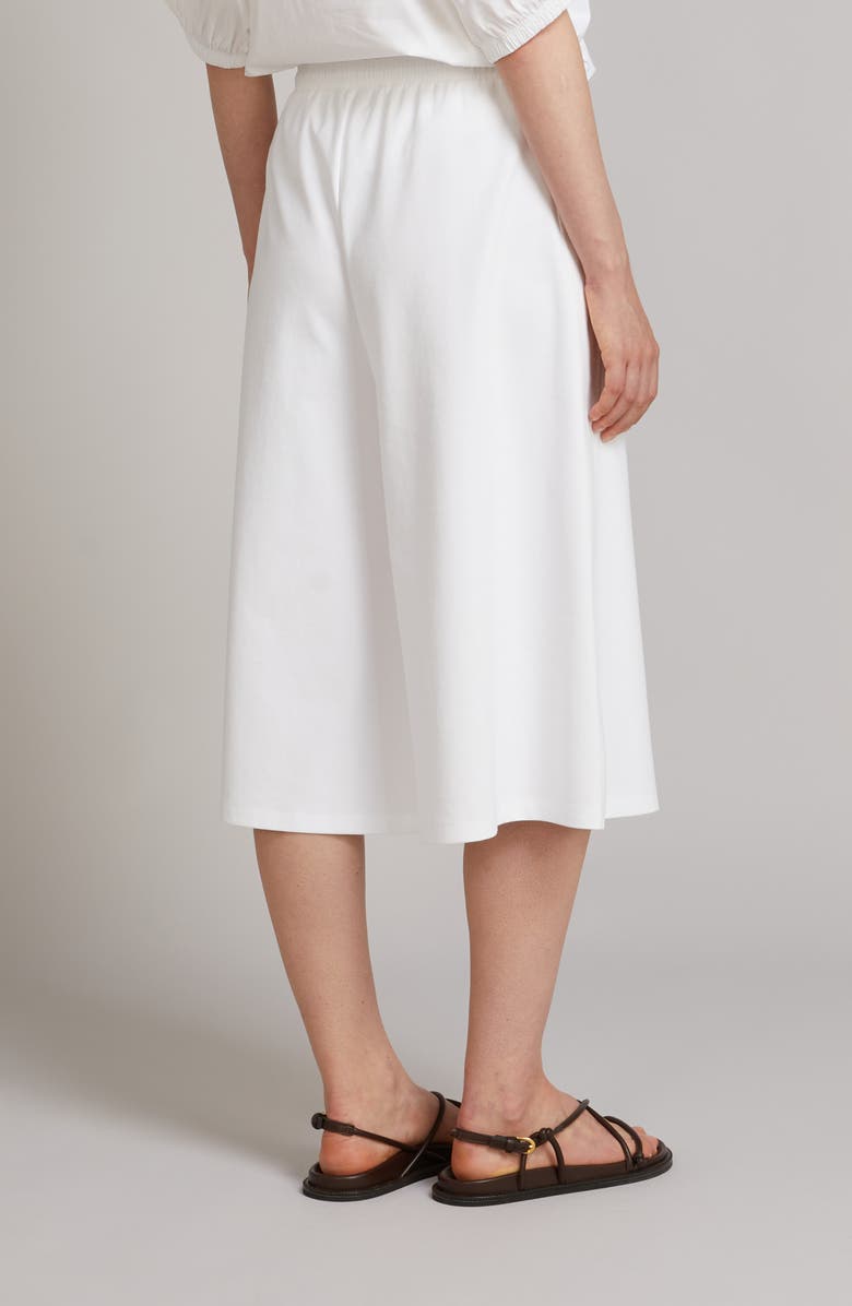 MM by Max Mara Crop Wide Leg Jersey Pants, Alternate, color, Optical White