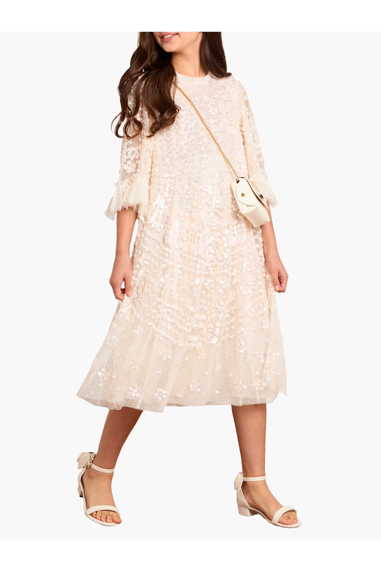 Anais Sequin Kids Dress, Main, color, Cream/Seashell