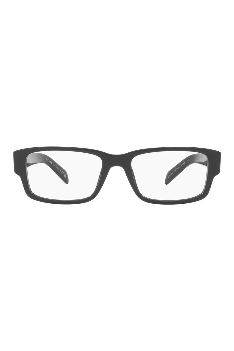 55mm Rectangular Optical Glasses, Main, color, BLACK