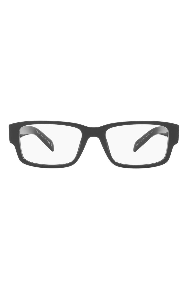 Prada 55mm Rectangular Optical Glasses, Main, color, 