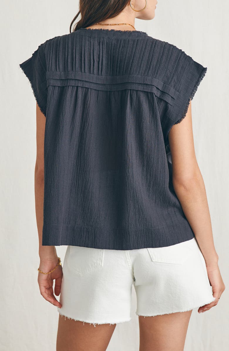 Faherty Ellsworth Pintuck Fringe Edge Top, Alternate, color,
