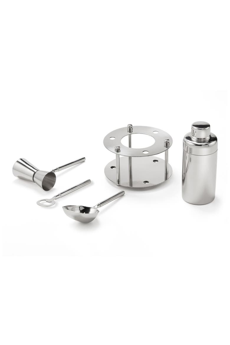 Deco Bar Tool Set, Alternate, color, SILVER