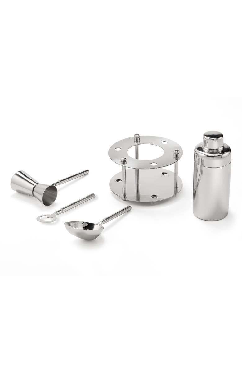 ROSELLI TRADING COMPANY Deco Bar Tool Set, Alternate, color, Silver