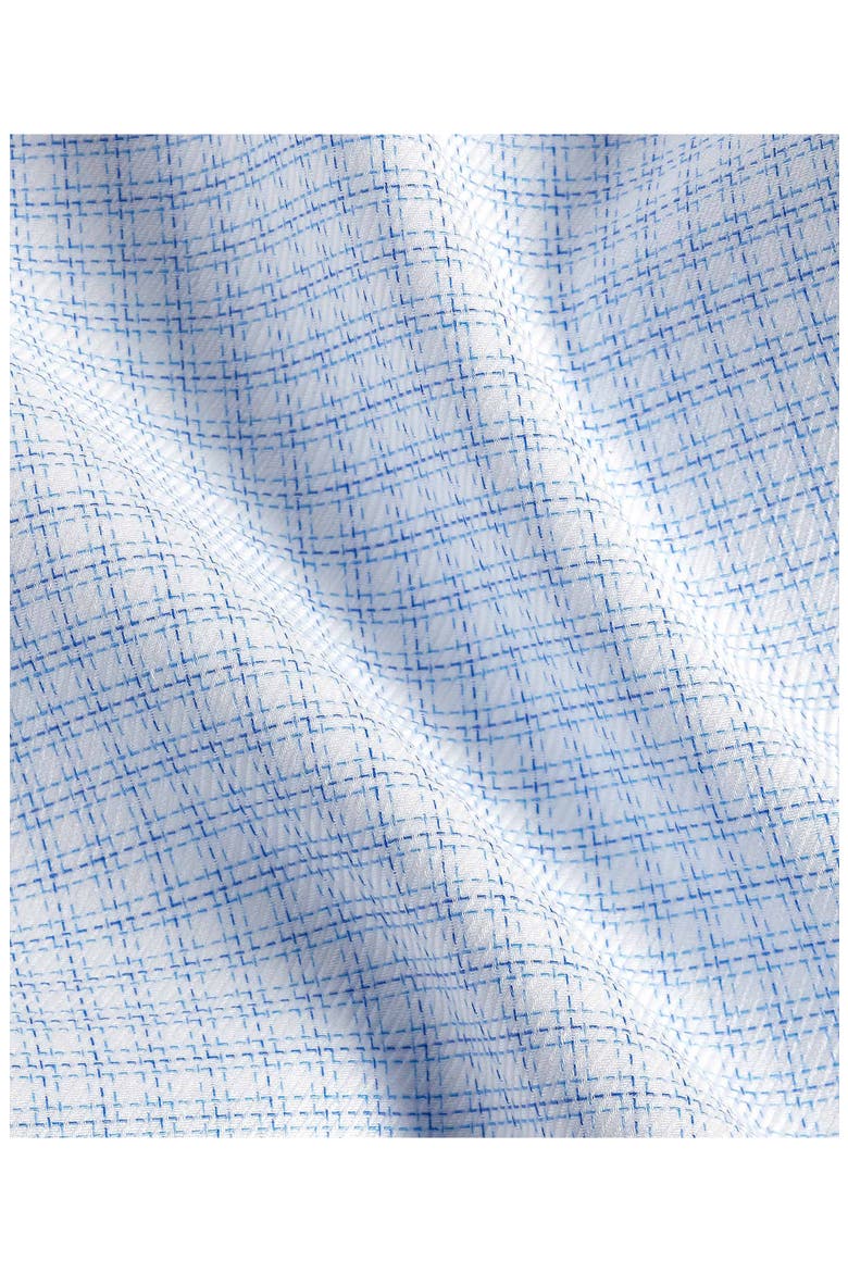 Trim Fit Check Stretch Cotton Twill Dress Shirt, Alternate, color, WHITE/BLUE