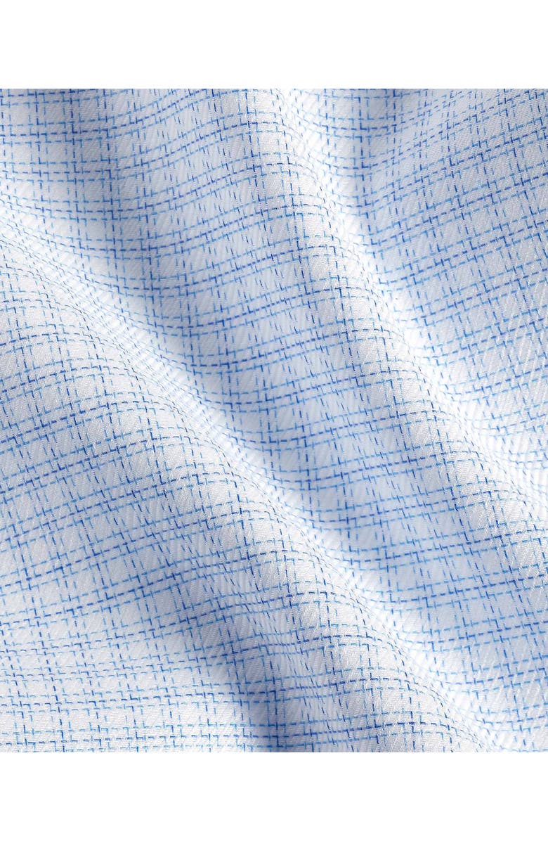 David Donahue Trim Fit Check Stretch Cotton Twill Dress Shirt, Alternate, color, White/Blue