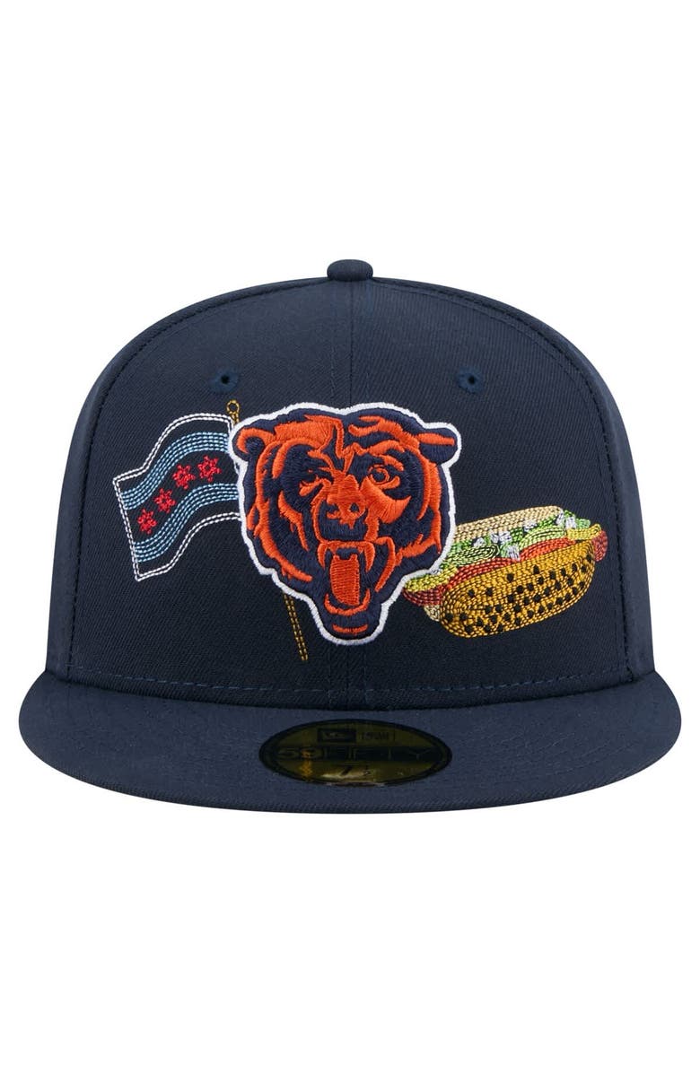 New Era Men's New Era Navy Chicago Bears State Stitch 59FIFTY Fitted Hat, Alternate, color, 