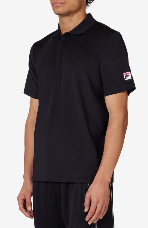 FILA Tennis Essentials Short Sleeve Performance Polo in Black 