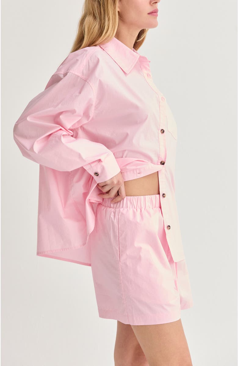 CRESCENT Oversized Poplin Shirt Two Piece Set, Alternate, color, Pink