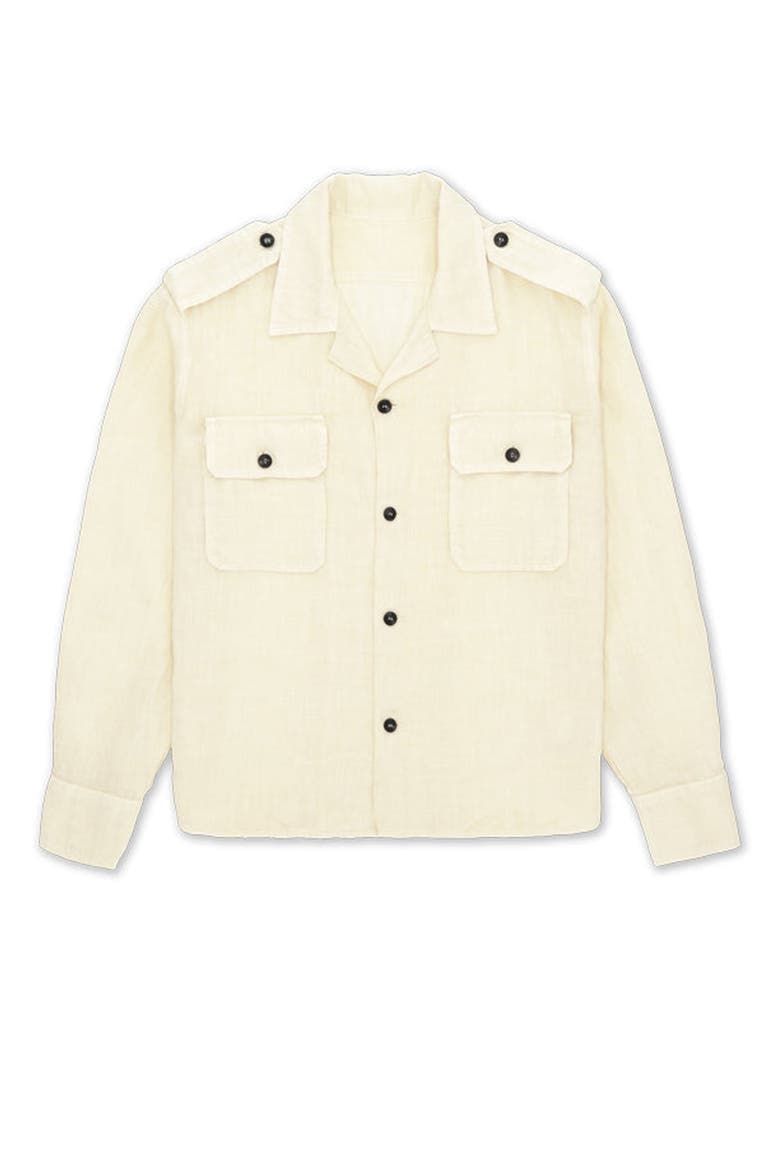 Military Linen Shirt, Main, color, MILK