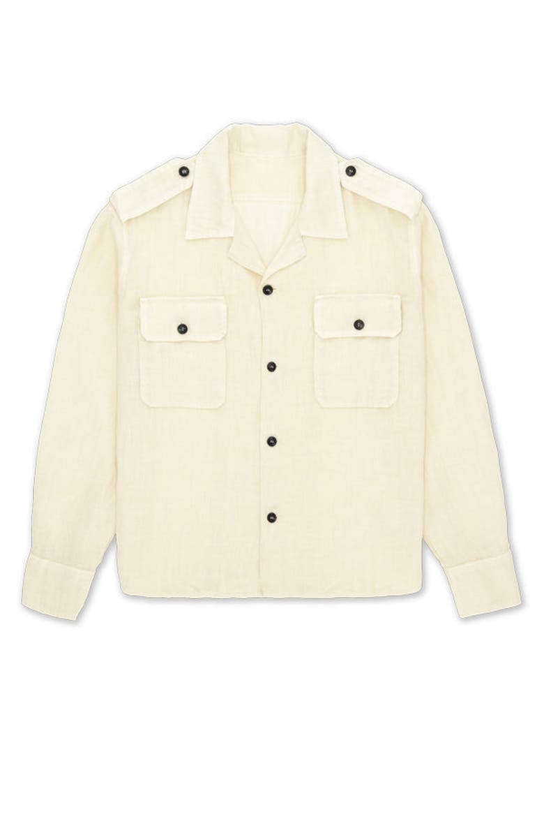 Fortela Bonnie Military Linen Shirt, Main, color, Milk