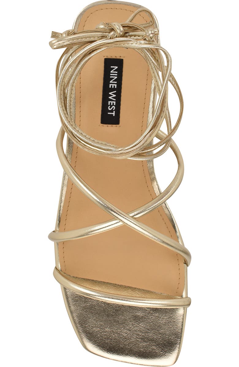 Nine West Mikila Ankle Wrap Sandal, Alternate, color, Gold
