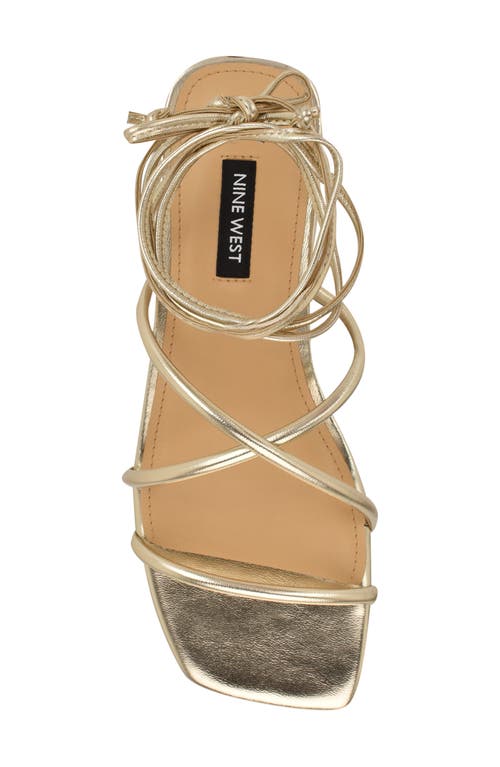 Nine West Mikila Ankle Wrap Sandal In Gold
