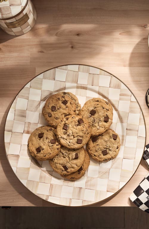 Mackenzie-childs Mackenzie Childs Mocha Check Serving Platter In Brown