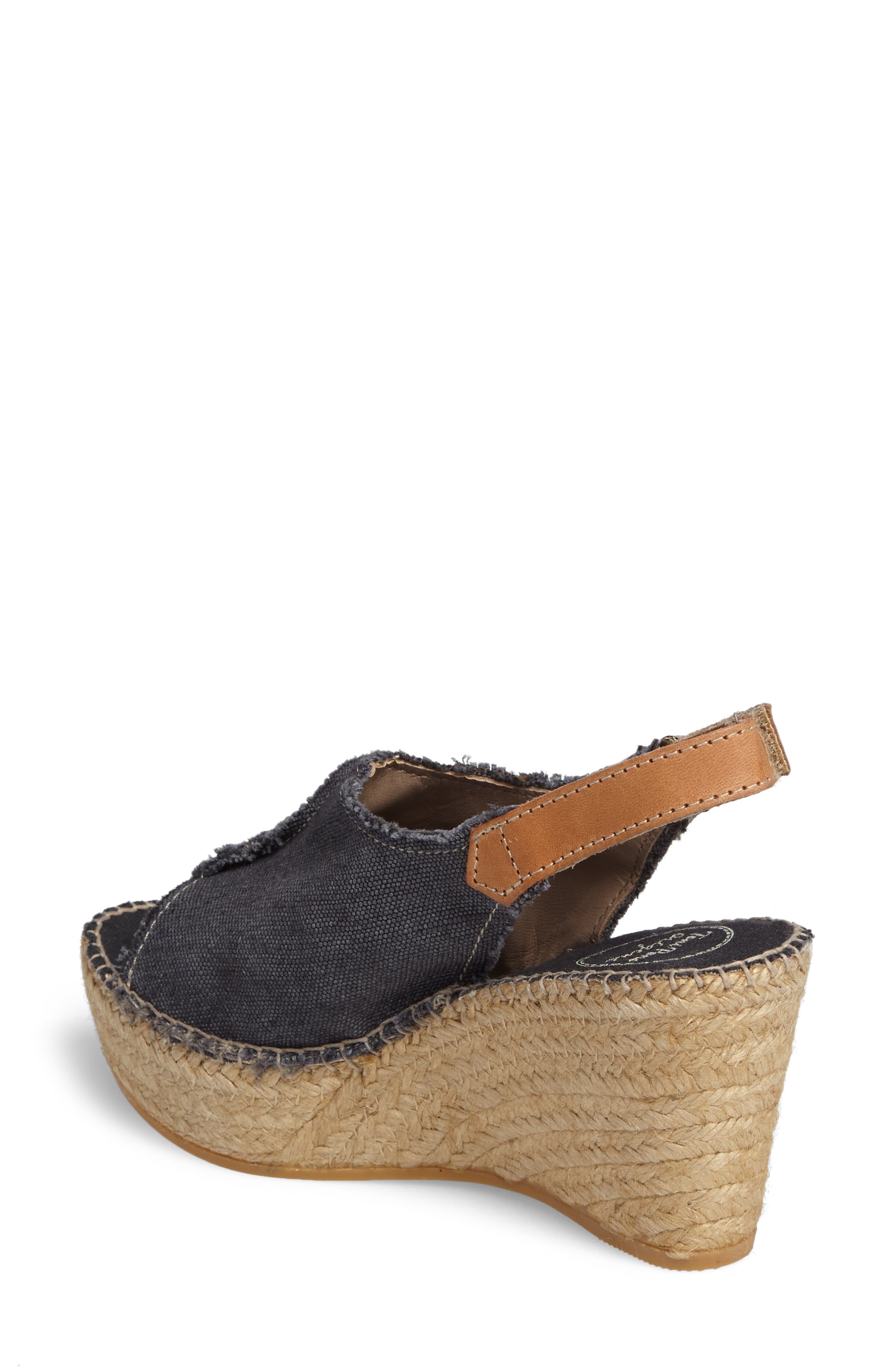 Toni Pons 'Lugano' Espadrille Wedge Sandal, Alternate, color, Black Fabric