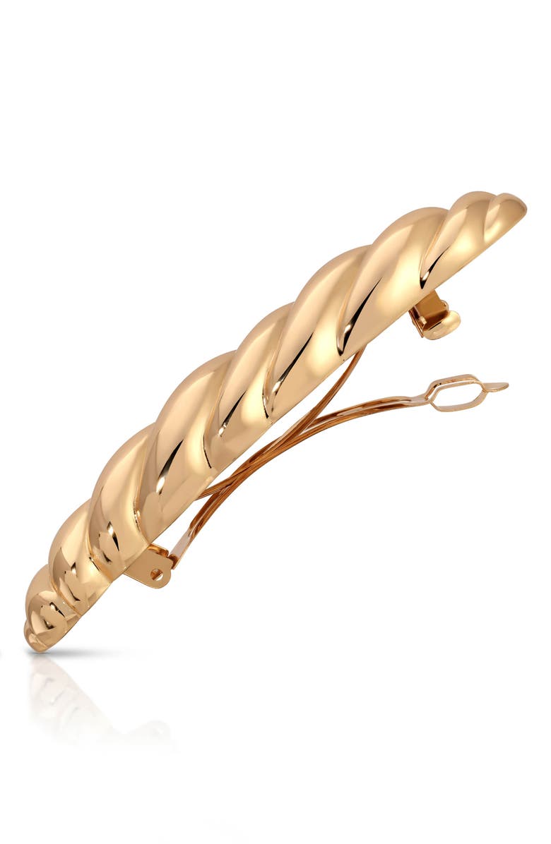 Ettika Twisted Oblong Hair Barrette, Alternate, color, Gold