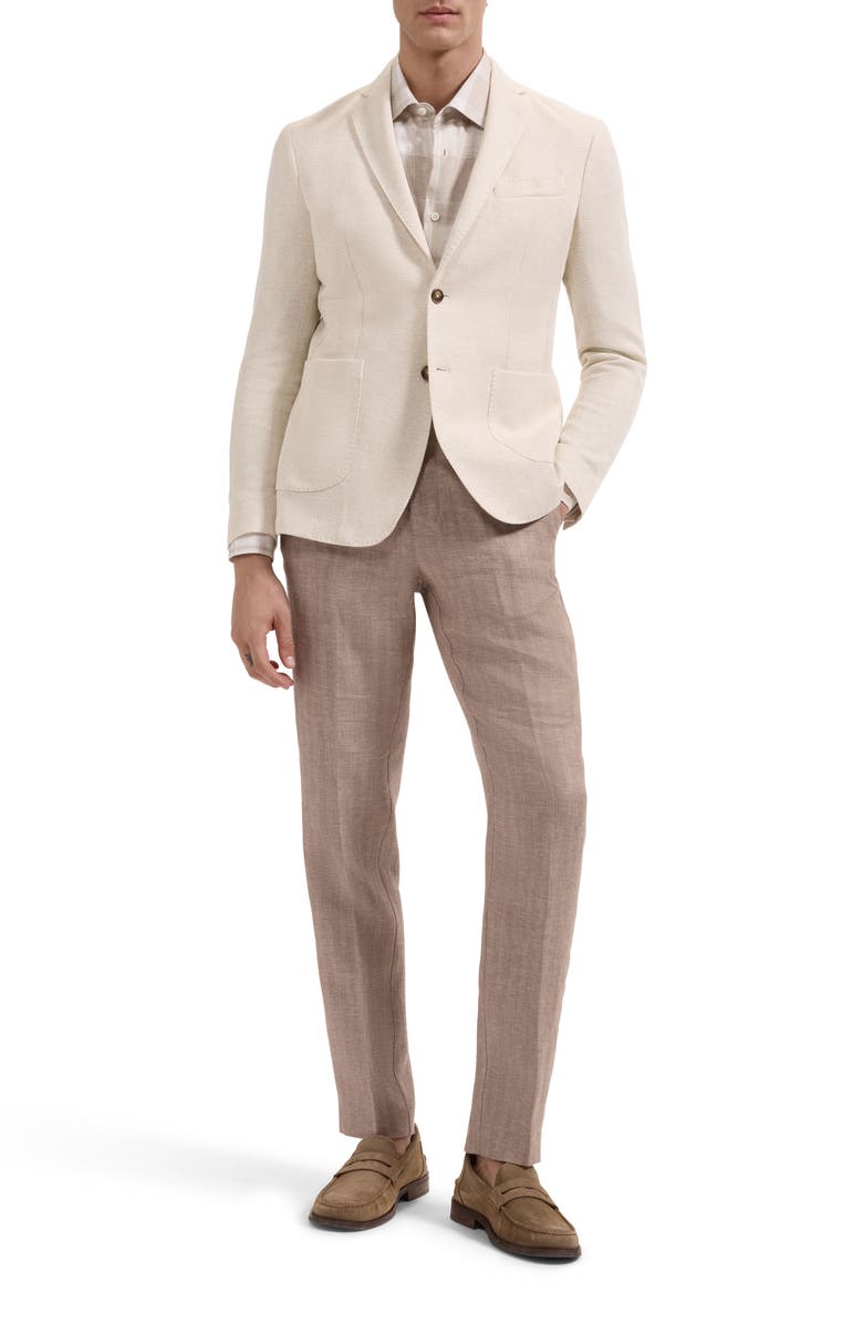 Bugatchi Tan Herringbone Knit Sport Coat, Alternate, color, Sand