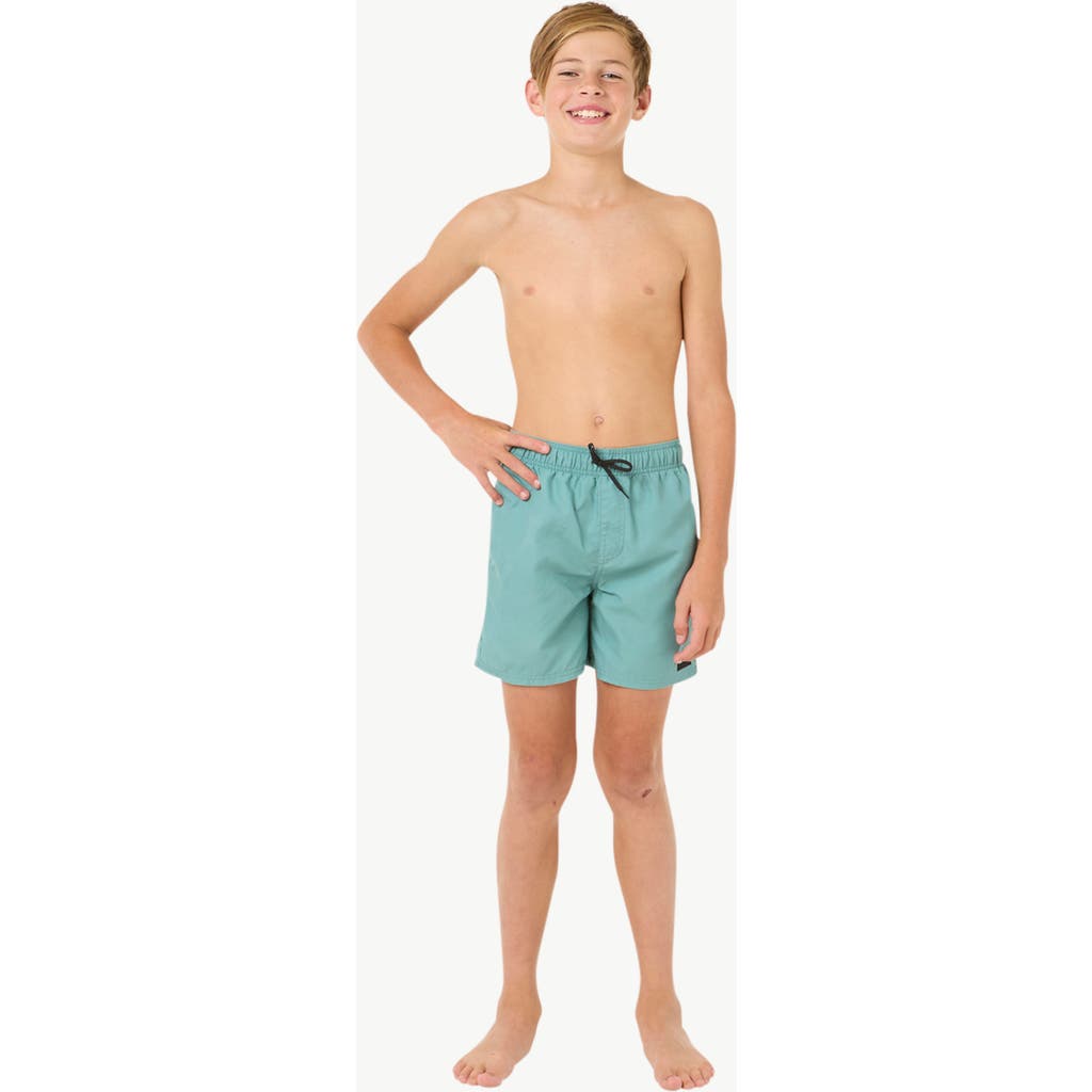 Rip Curl Kids' Board Walk Jackson Volley Swim Trunks In Blue Lagoon
