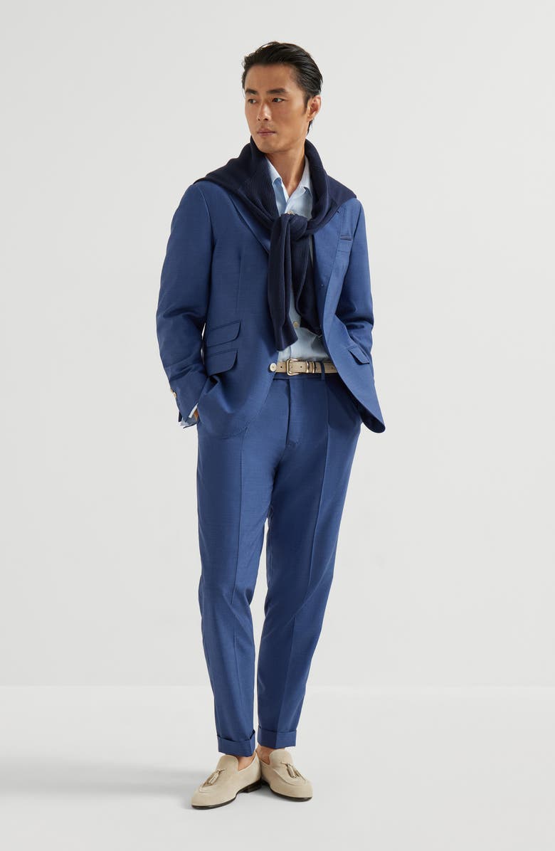 Brunello Cucinelli Trousers with pleats, Alternate, color, Royale Blue