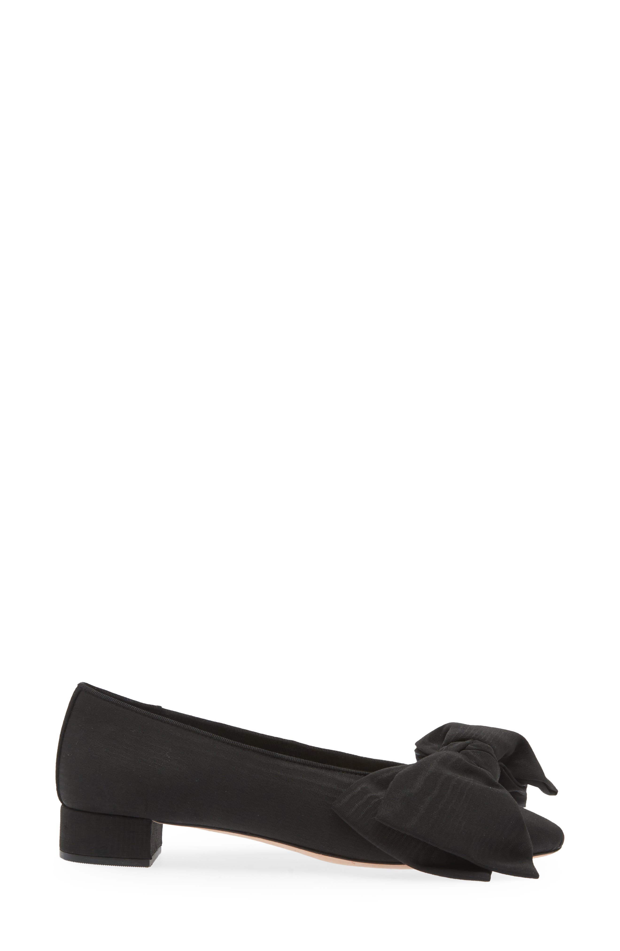 Loeffler Randall Noa Bow Pointed Toe Block Heel Pump, Alternate, color, Black
