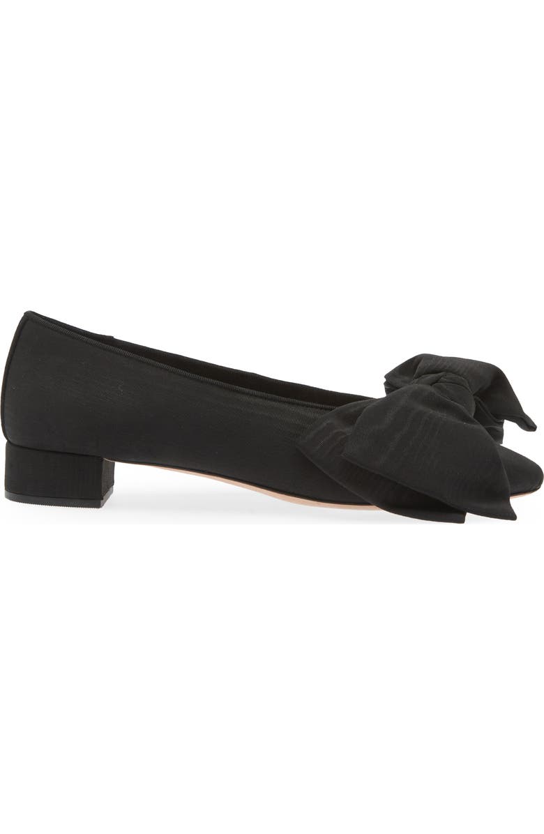 Loeffler Randall Noa Bow Pointed Toe Block Heel Pump, Alternate, color, Black