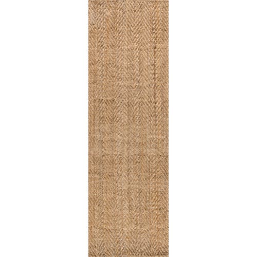 Jonathan Y Espina Hand Woven Herringbone Chunky Jute Area Rug In Natural