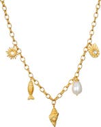 Satya Jewelry Blessings of the Sea Multi Charm Necklace