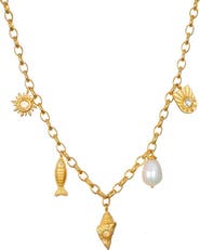 Satya Jewelry Blessings of the Sea Multi Charm Necklace