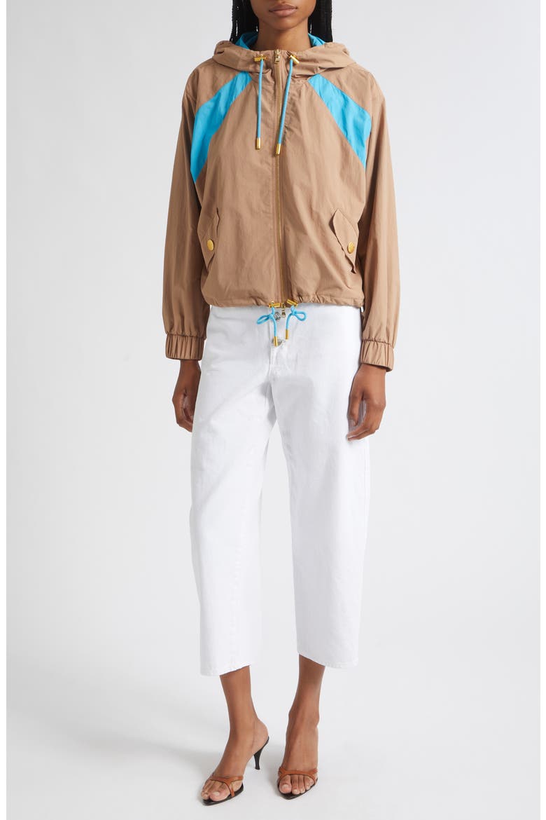 Lark Colorblock Windbreaker, Alternate, color, LIGHT HAZELNUT/ CAPRI BLUE