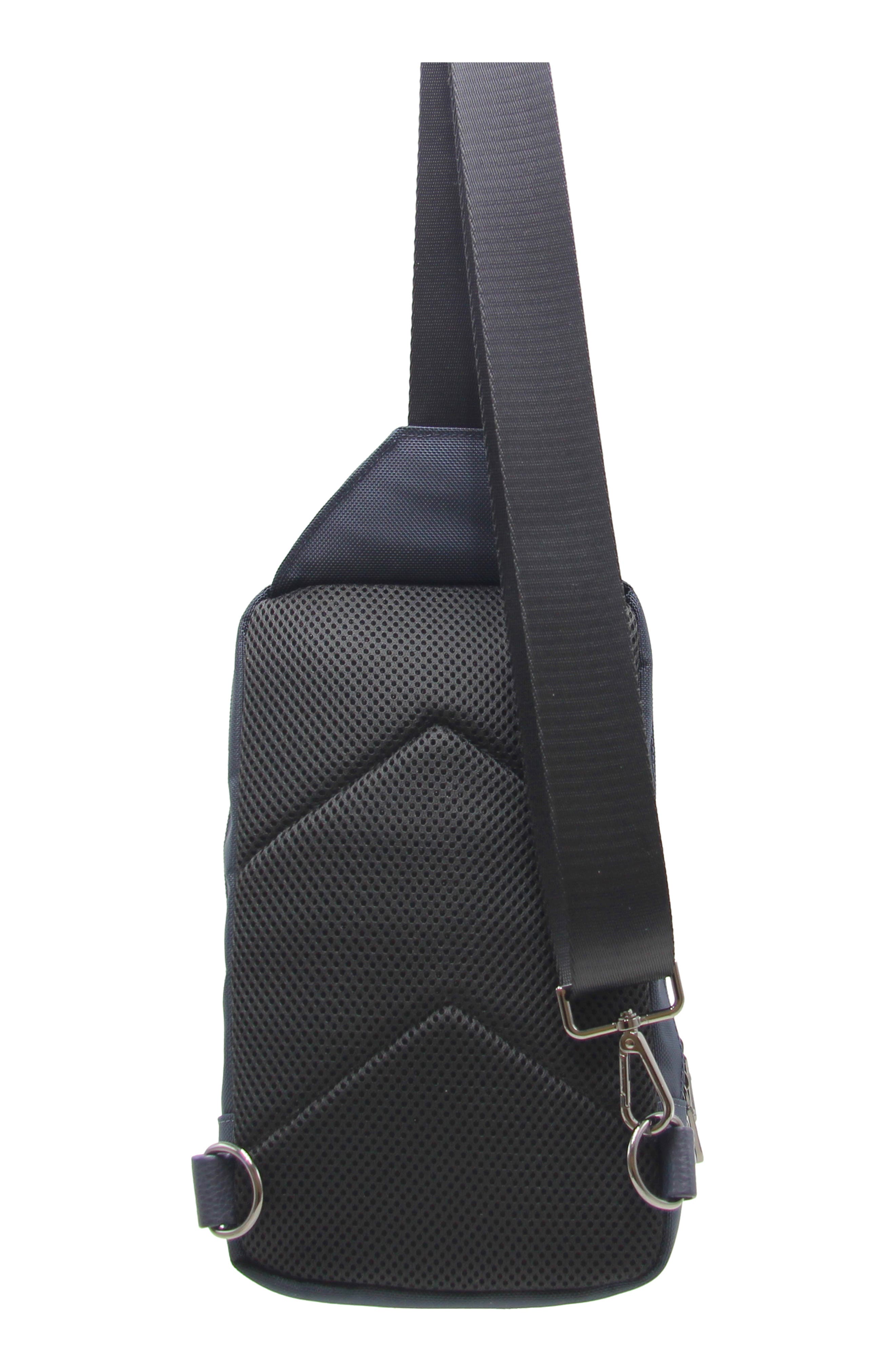 Howell Mixed Media Sling Bag, Alternate, color, NAVY