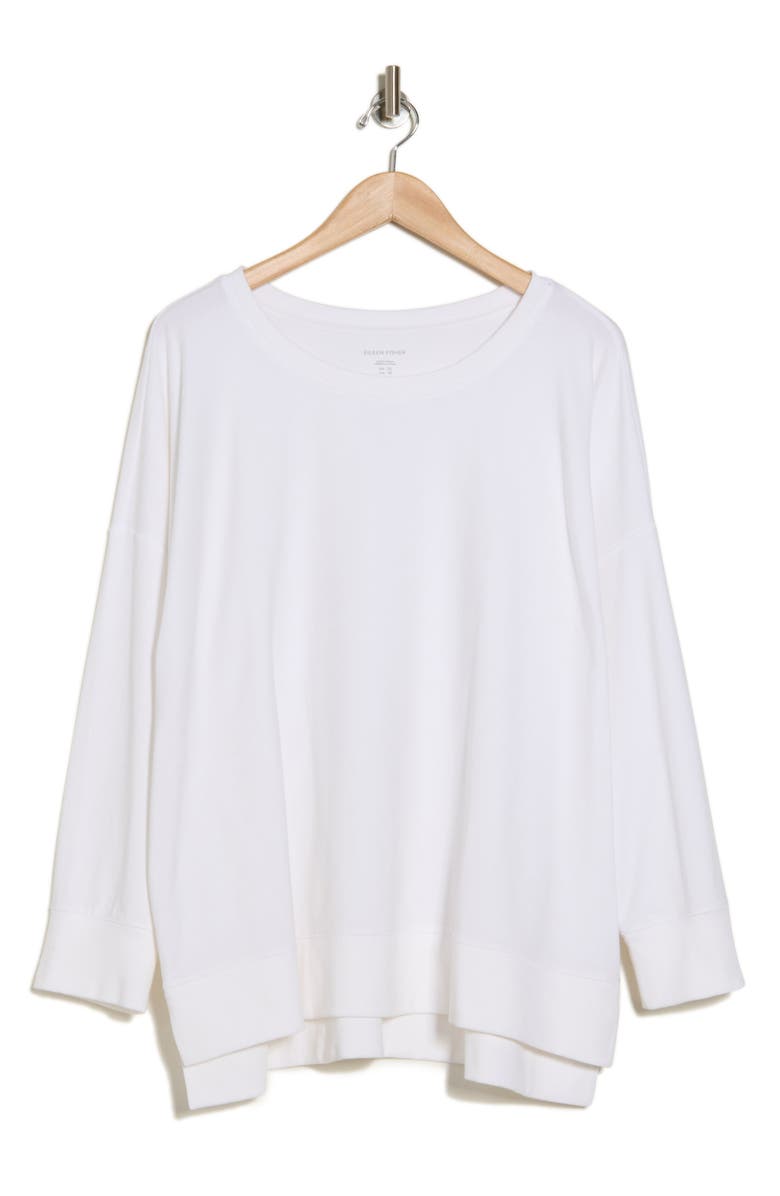 Eileen Fisher Crewneck Long Sleeve Top, Alternate, color, White