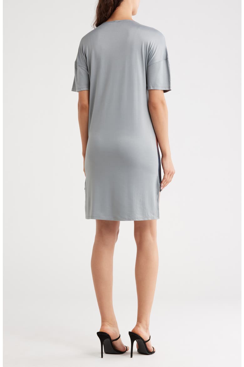 High Low Tunic T-Shirt Dress, Alternate, color, CHARCOAL BLACK BRONZE DIP PRNT